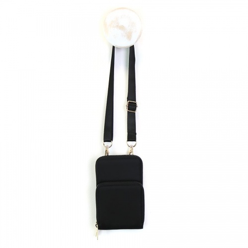 Recycled Nylon Black Phone Bag by Peace of Mind